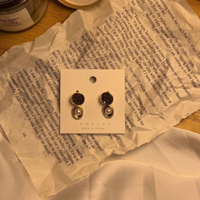 Golden Glow Earrings White Stone Shine 💫