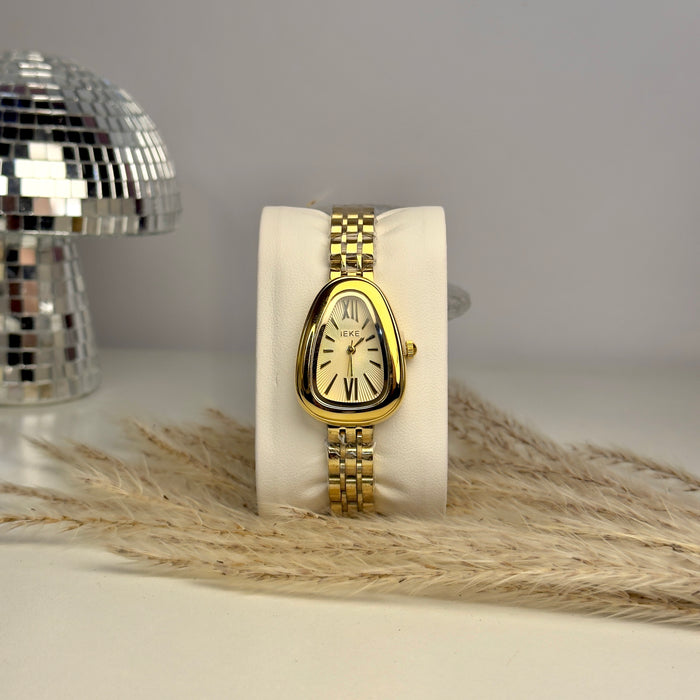 IEKE Gold Snake Head Watch