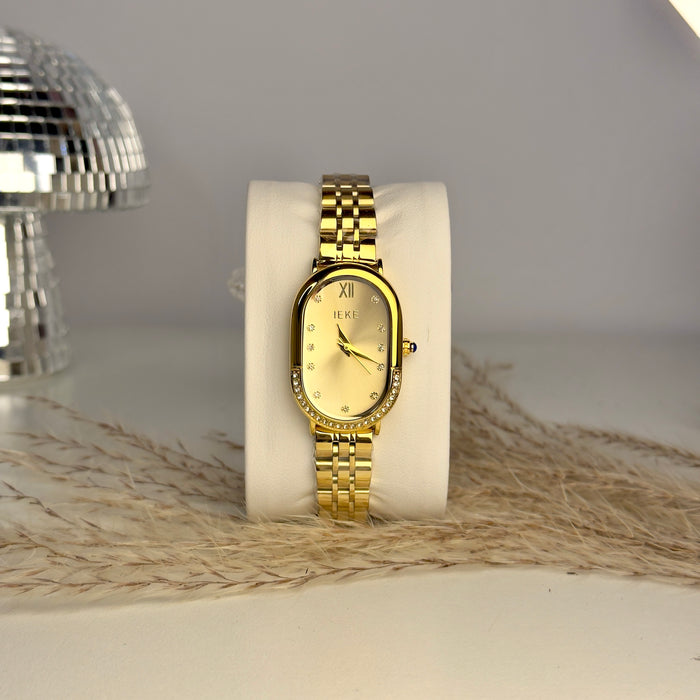 IEKE Oval Dial Golden  Watch