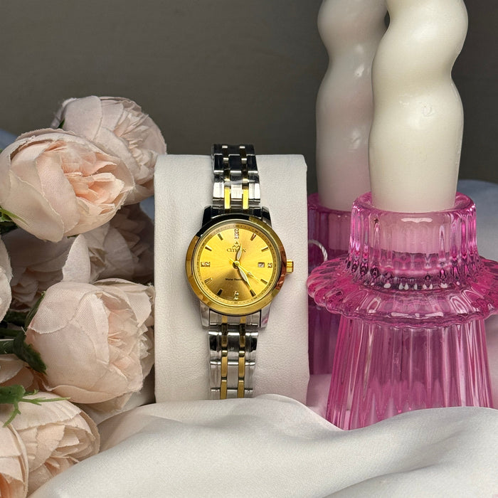 Sunbeam Dual-Tone Citron Signature Watch for women