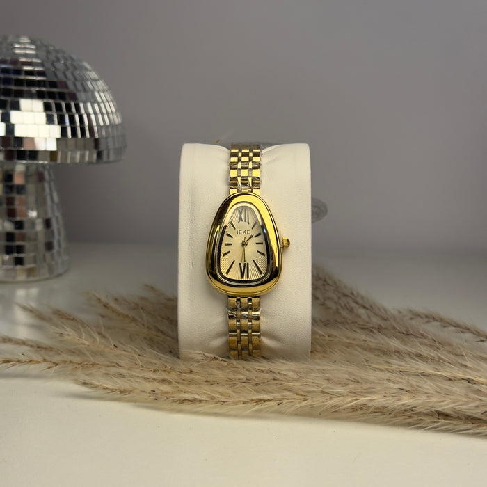 IEKE Gold Snake Head Watch